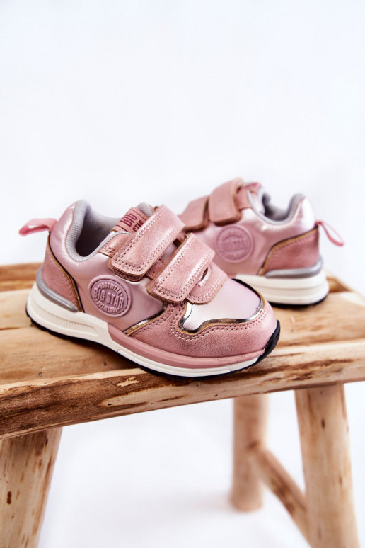 Dětská sportovní obuv na suchý zip Memory Foam System Big Star KK374180 růžove Dětská sportovní obuv na suchý zip Memory Foam System Big Star KK374180 růžove