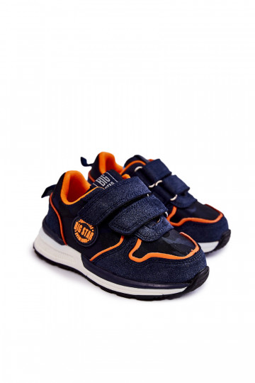 Dětská sportovní obuv na suchý zip Memory Foam System Big Star KK374183 Námořnická modrá 2