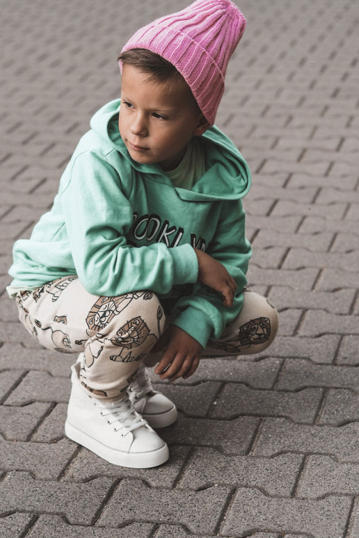 Dětské vysoké tenisky se zipem Big Star KK374227 Bíle Dětské vysoké tenisky se zipem Big Star KK374227 Bíle