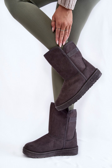 Dámské vysoké boty do sněhu Big Star KK274619 Šede 2