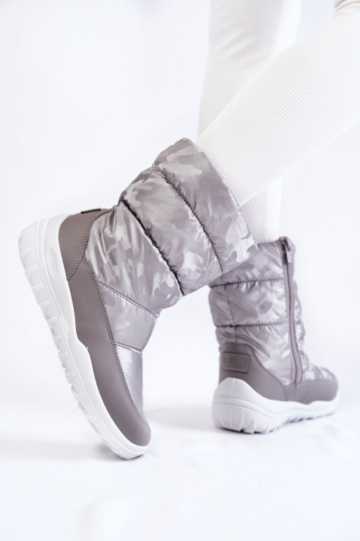 Dámské vysoké boty do sněhu Big Star KK274600 šedé Dámské vysoké boty do sněhu Big Star KK274600 šedé