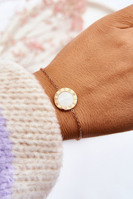 Dámský náramek Celebrity Bílý kruh Růžové zlato Dámský náramek Celebrity Bílý kruh Růžové zlato