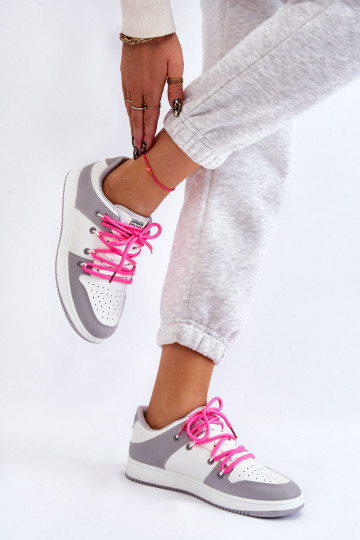 Dámské klasické dvoušněrovací tenisky bílo-šedé Jella 2