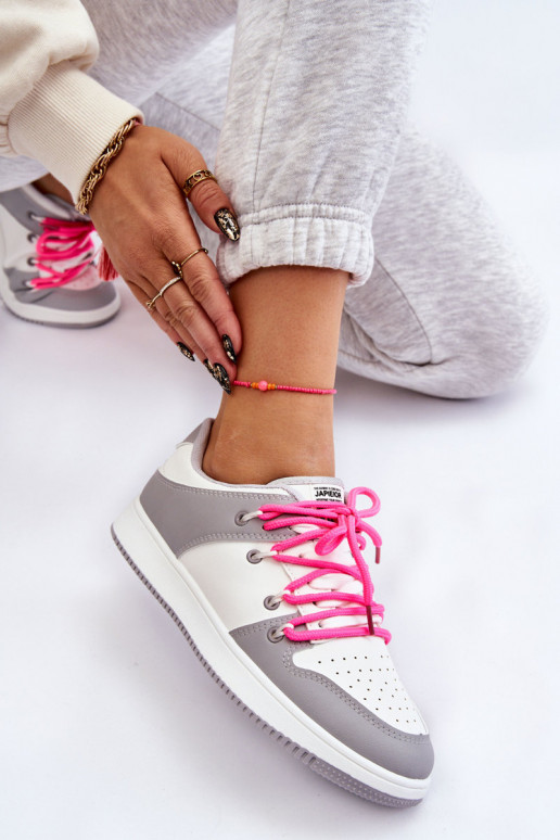 Dámské klasické dvoušněrovací tenisky bílo-šedé Jella Dámské klasické dvoušněrovací tenisky bílo-šedé Jella