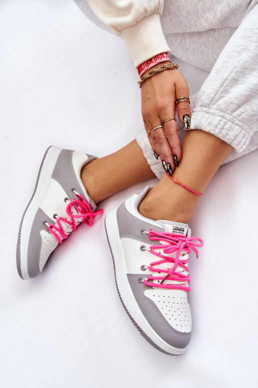 Dámské klasické dvoušněrovací tenisky bílo-šedé Jella Dámské klasické dvoušněrovací tenisky bílo-šedé Jella