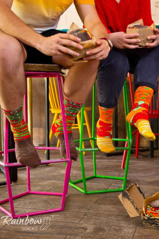 Ponožky Rainbow Socks Burger Vege 2 páry Ponožky Rainbow Socks Burger Vege 2 páry
