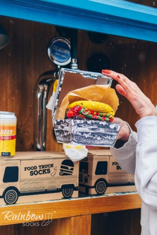 Sada Food Truck Socks Box Beer Burger 3 páry Sada Food Truck Socks Box Beer Burger 3 páry