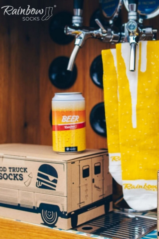 Sada Food Truck Socks Box Beer Burger 3 páry Sada Food Truck Socks Box Beer Burger 3 páry