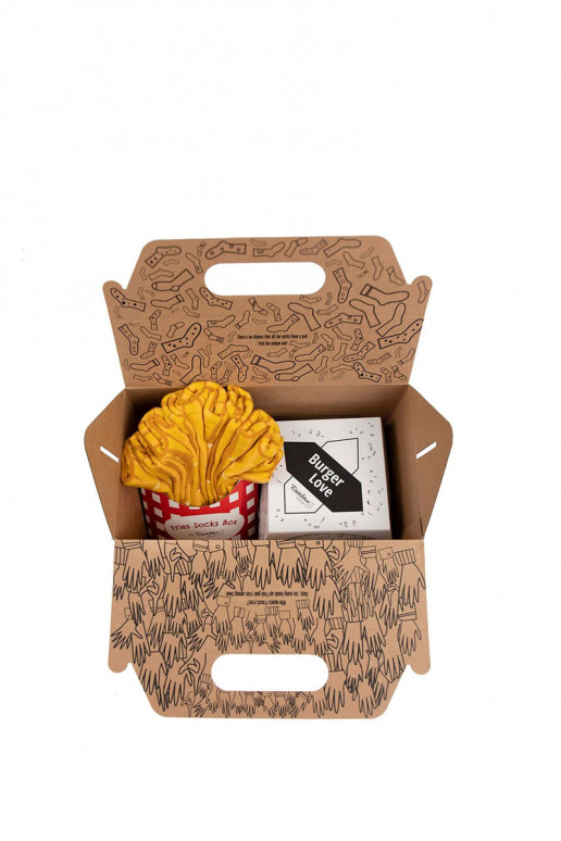 Rainbow Socks Takeaway Burger Fries 4 páry Rainbow Socks Takeaway Burger Fries 4 páry