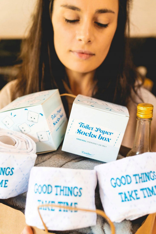 Duhové Ponožky Toaletní papír 2 Párů Duhové Ponožky Toaletní papír 2 Párů