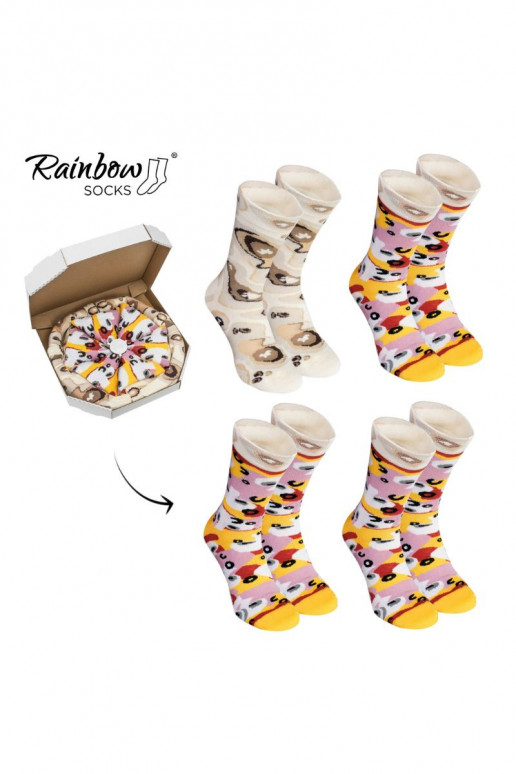 Rainbow Socks Pizza 4 páry Capricciosa Rainbow Socks Pizza 4 páry Capricciosa