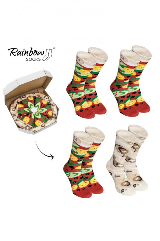 Rainbow Socks Pizza 4 páry Vegetariánská Rainbow Socks Pizza 4 páry Vegetariánská