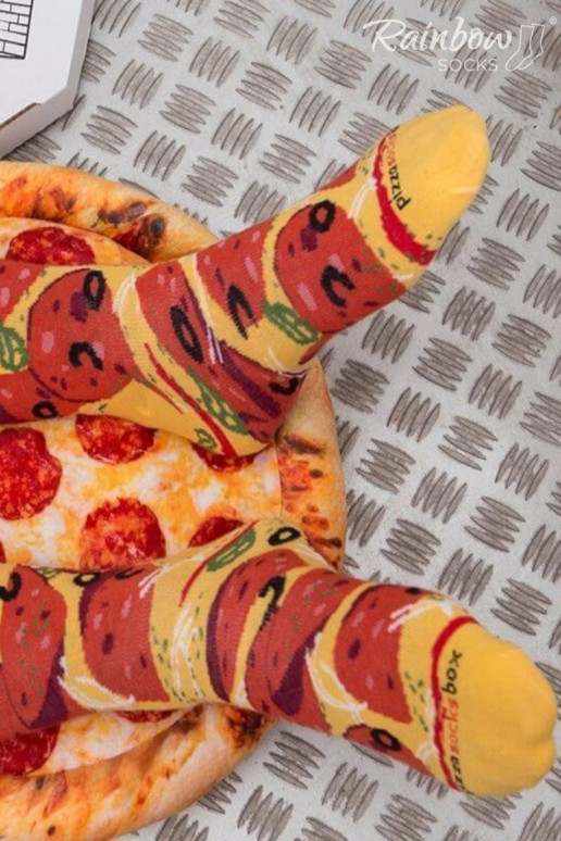 Rainbow Socks Pizza 4 páry Havajská Pepperoni Capricciosa Rainbow Socks Pizza 4 páry Havajská Pepperoni Capricciosa