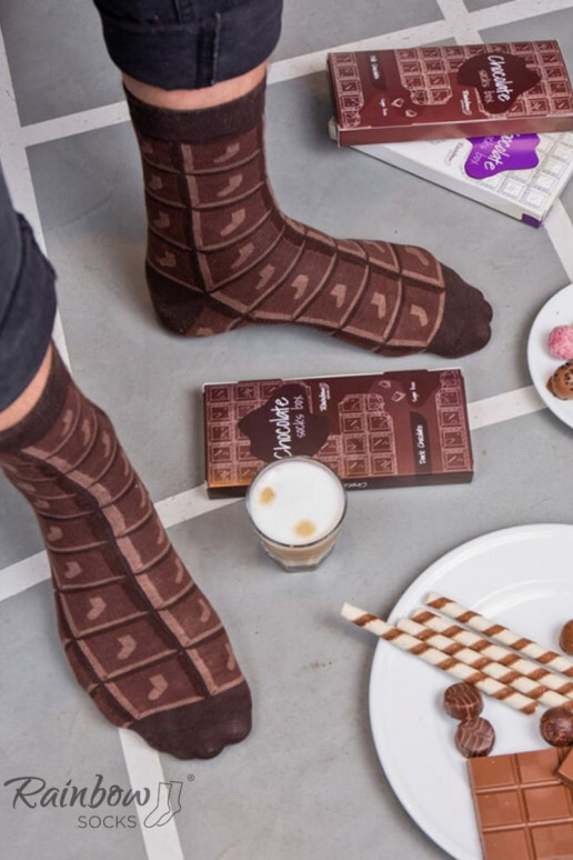 Duhové ponožky Mléčný čokoláda 1 pár Duhové ponožky Mléčný čokoláda 1 pár