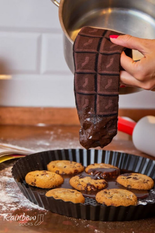 Duhové ponožky Mléčný čokoláda 1 pár Duhové ponožky Mléčný čokoláda 1 pár