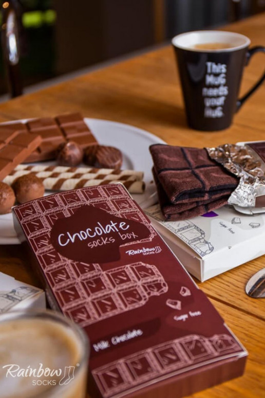 Duhové ponožky Mléčný čokoláda 1 pár Duhové ponožky Mléčný čokoláda 1 pár