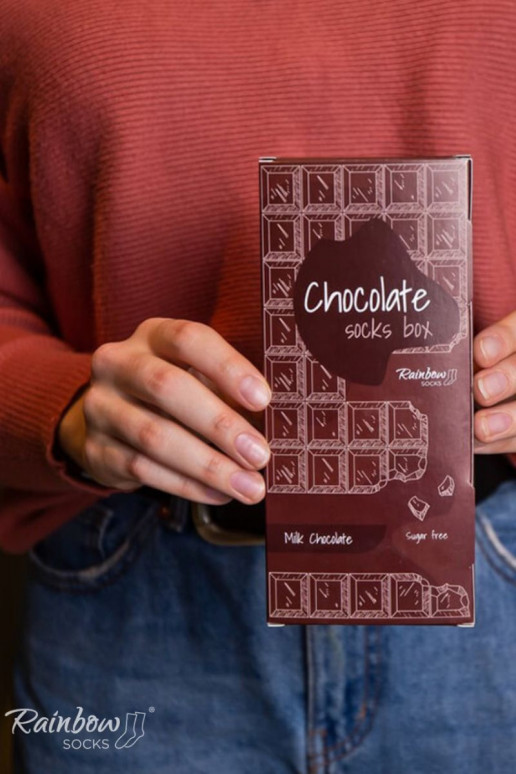 Duhové ponožky Mléčný čokoláda 1 pár Duhové ponožky Mléčný čokoláda 1 pár