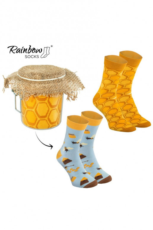 Duhové Ponožky Med Ve Sklenici 2 Párů Duhové Ponožky Med Ve Sklenici 2 Párů