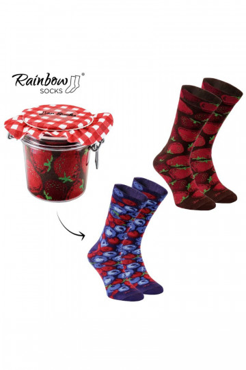 Duhové Ponožky Borůvky Jahody Ve Sklenici 2 Párů 2