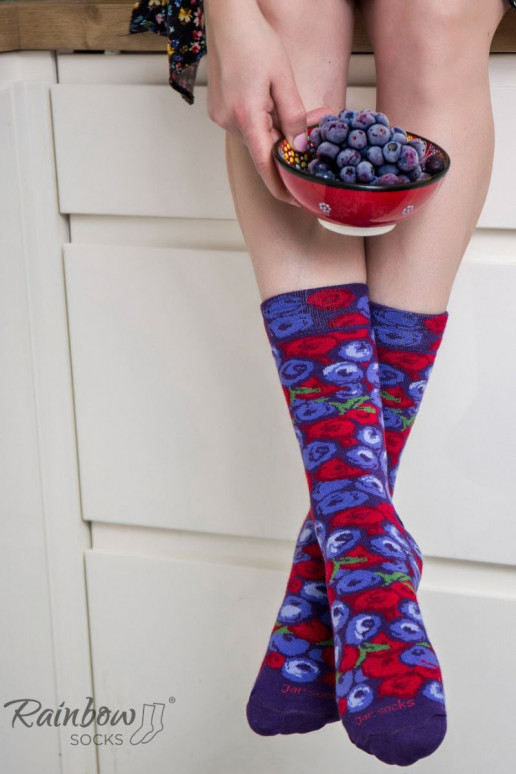 Duhové Ponožky Borůvky Jahody Ve Sklenici 2 Párů Duhové Ponožky Borůvky Jahody Ve Sklenici 2 Párů