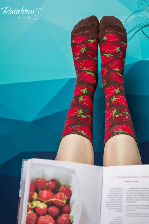 Duhové Ponožky Borůvky Jahody Ve Sklenici 2 Párů Duhové Ponožky Borůvky Jahody Ve Sklenici 2 Párů