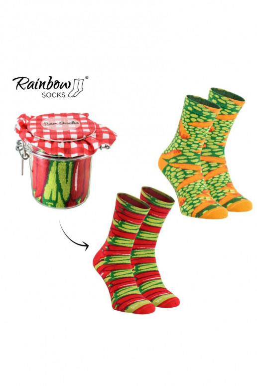 Ponožky Rainbow Socks Zelenina Ve Sklenici Chilli Papriky Hrášek S Mrkví 2 Páry Ponožky Rainbow Socks Zelenina Ve Sklenici Chilli Papriky Hrášek S Mrkví 2 Páry