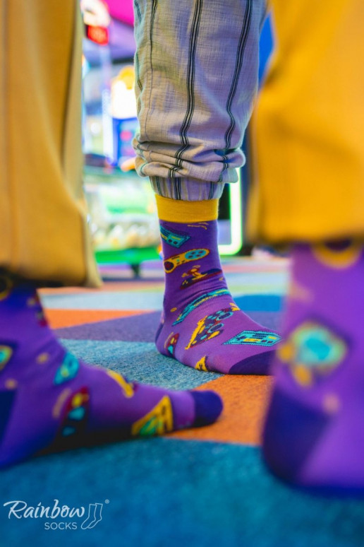 Duhové ponožky pro fanoušky konzolových her 2 páry Duhové ponožky pro fanoušky konzolových her 2 páry