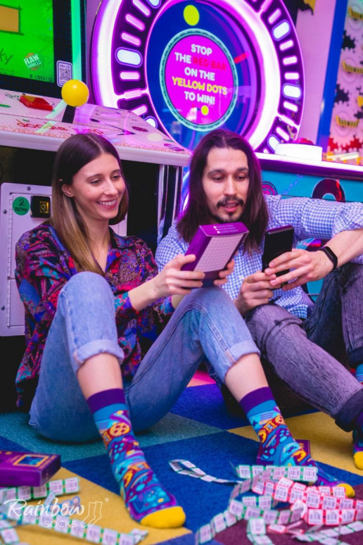 Duhové ponožky pro fanoušky konzolových her 2 páry Duhové ponožky pro fanoušky konzolových her 2 páry