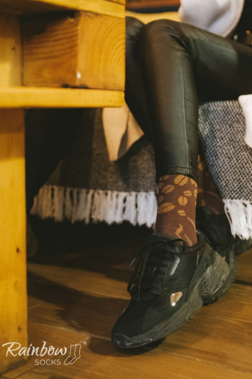 Duhové ponožky Americká káva 1 pár Duhové ponožky Americká káva 1 pár