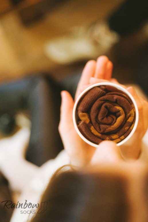 Duhové ponožky Americká káva 1 pár Duhové ponožky Americká káva 1 pár