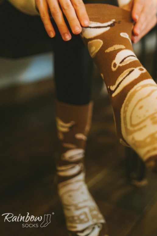 Duhové ponožky Káva Cappuccino 1 pár Duhové ponožky Káva Cappuccino 1 pár