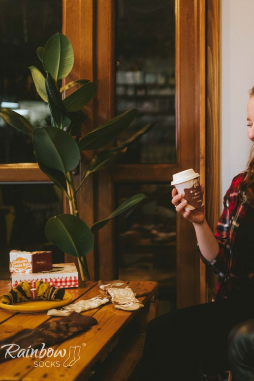 Duhové ponožky Káva Cappuccino 1 pár Duhové ponožky Káva Cappuccino 1 pár