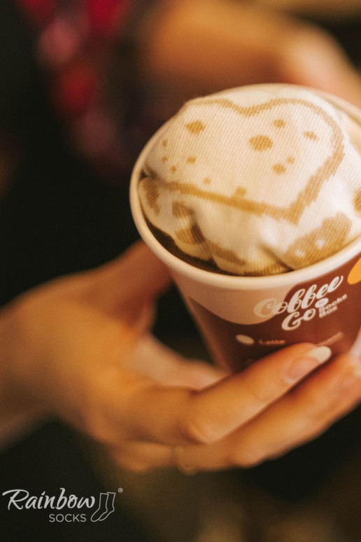 Duhové ponožky Káva Cappuccino 1 pár Duhové ponožky Káva Cappuccino 1 pár