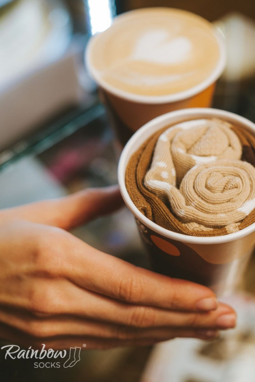 Duhové ponožky Caffe Latte 1 pár Duhové ponožky Caffe Latte 1 pár