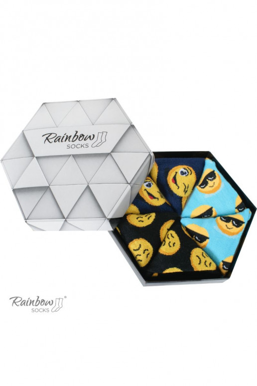 Duhové Ponožky Emotikony Smiley Sadness Brainy 3 Páry Duhové Ponožky Emotikony Smiley Sadness Brainy 3 Páry