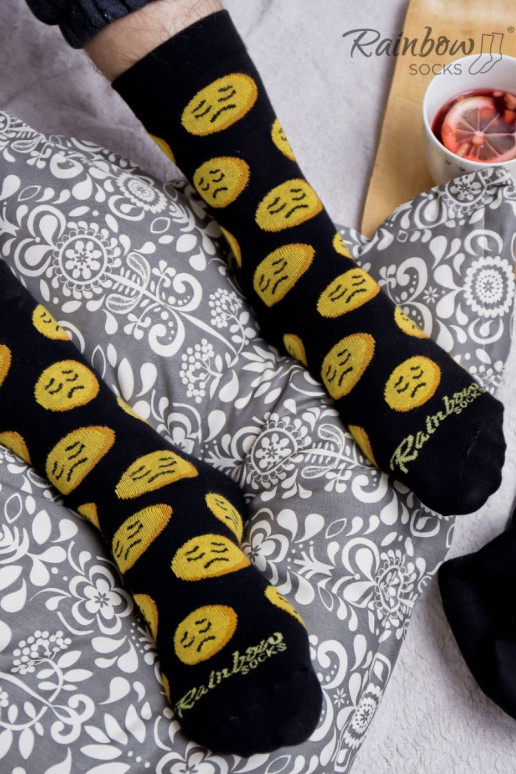 Duhové Ponožky Emotikony Smiley Sadness Brainy 3 Páry Duhové Ponožky Emotikony Smiley Sadness Brainy 3 Páry