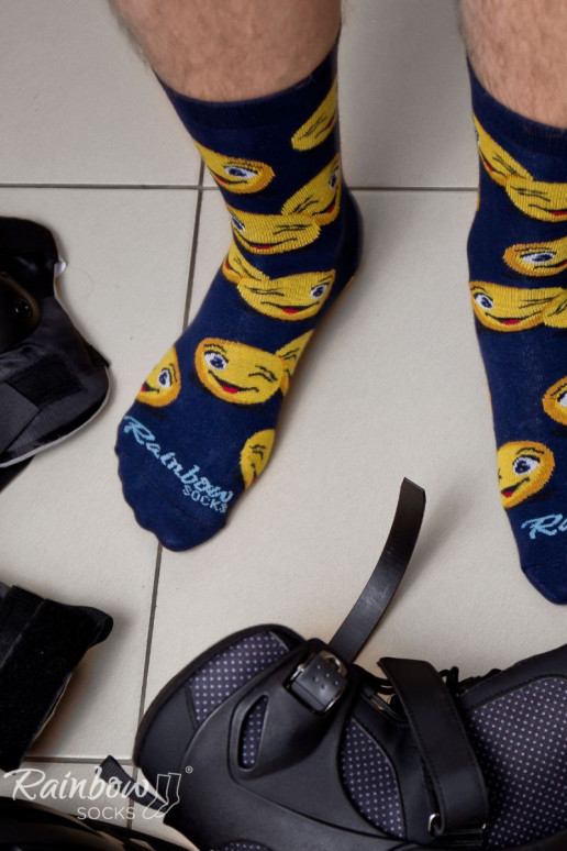 Duhové Ponožky Emotikony Smiley Sadness Brainy 3 Páry Duhové Ponožky Emotikony Smiley Sadness Brainy 3 Páry