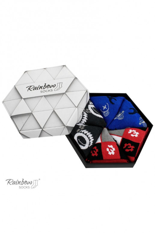 Duhové Rainbow Socks Ponožky Pro automobilového fanouška 3 Párů Duhové Rainbow Socks Ponožky Pro automobilového fanouška 3 Párů