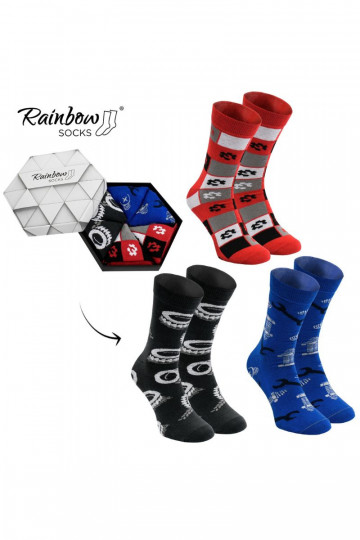 Duhové Rainbow Socks Ponožky Pro automobilového fanouška 3 Párů 2