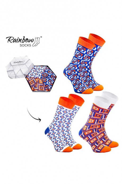 Duhové Rainbow Socks Ponožky V Geometrických Vzorech 3 Párů Duhové Rainbow Socks Ponožky V Geometrických Vzorech 3 Párů