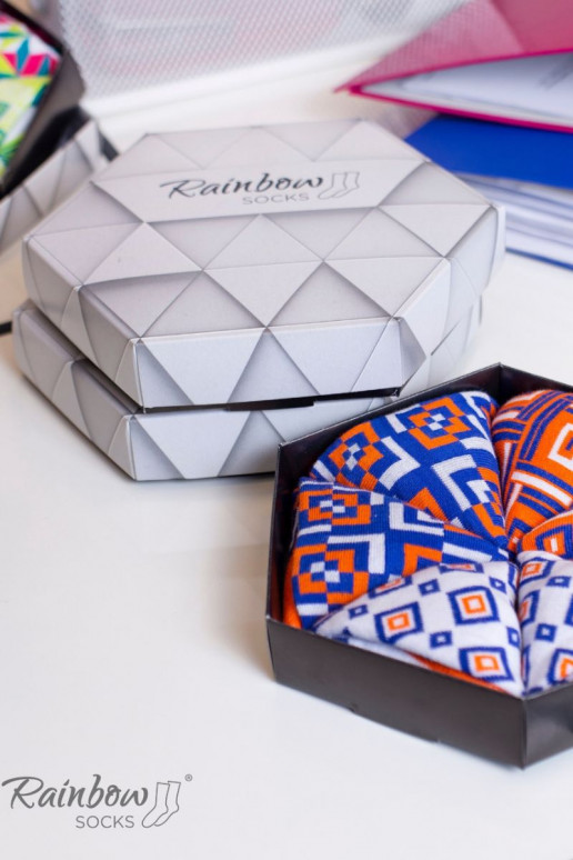 Duhové Rainbow Socks Ponožky V Geometrických Vzorech 3 Párů Duhové Rainbow Socks Ponožky V Geometrických Vzorech 3 Párů