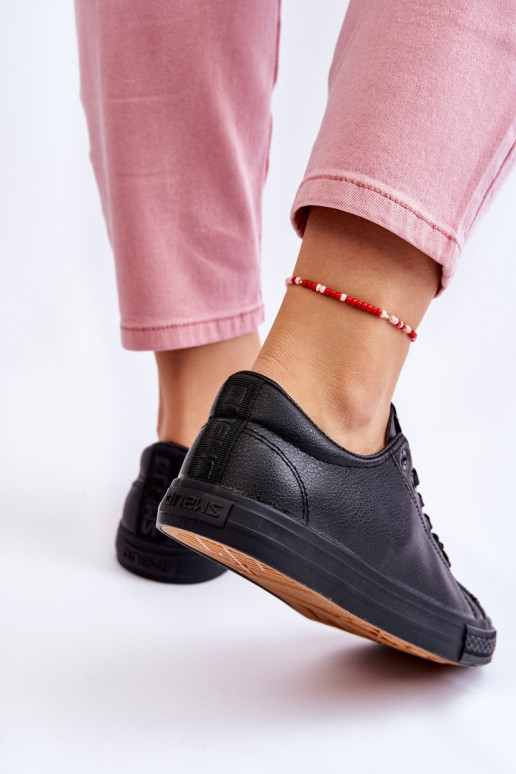 Dámské klasické kožené tenisky Černé Misima