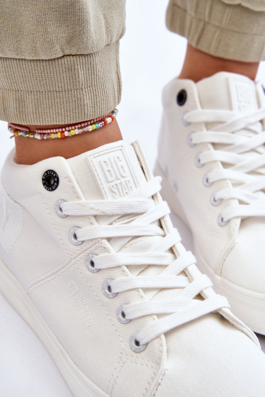 Dámské klasické vysoké tenisky Big Star LL274002 bílé