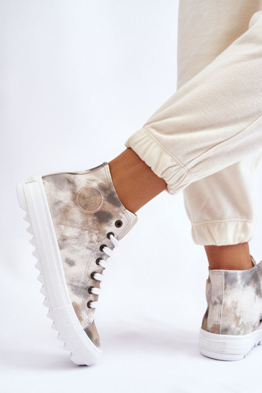 Dámské tenisky High Big Star LL274047 Bílá a zelená