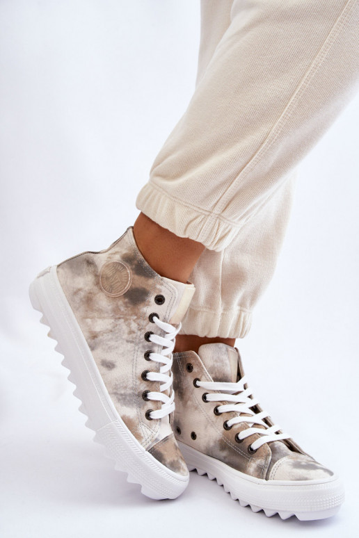 Dámské tenisky High Big Star LL274047 Bílá a zelená