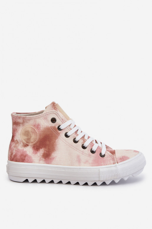 Dámské tenisky High Big Star LL274048 Béžovo-růžová