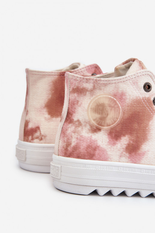 Dámské tenisky High Big Star LL274048 Béžovo-růžová