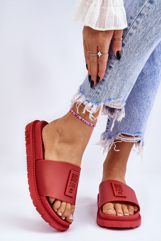 Dámské pantofle Big Star LL274430 červené