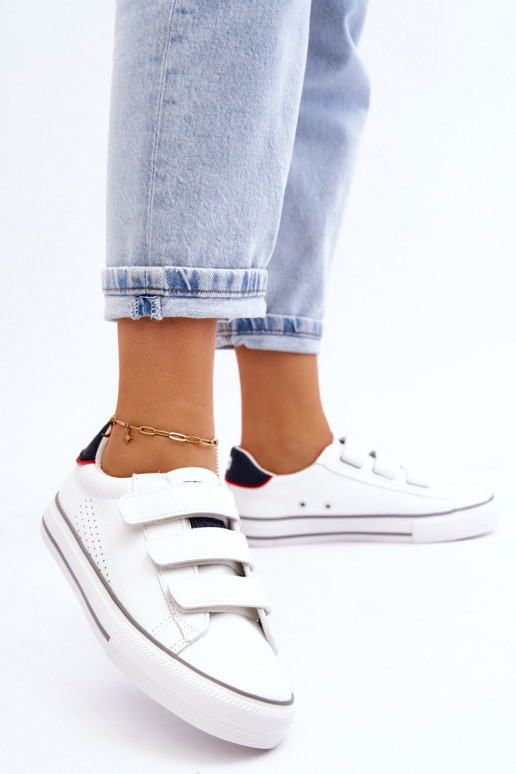 Žené tenisky na suchý zip Big Star LL274A207 Bíle