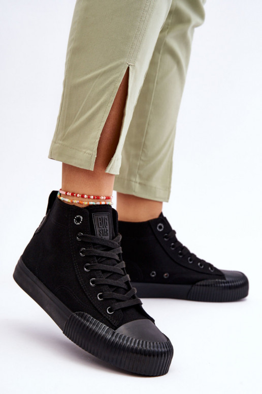 Dámské vysoké tenisky Big Star Fabric LL274444 Černé